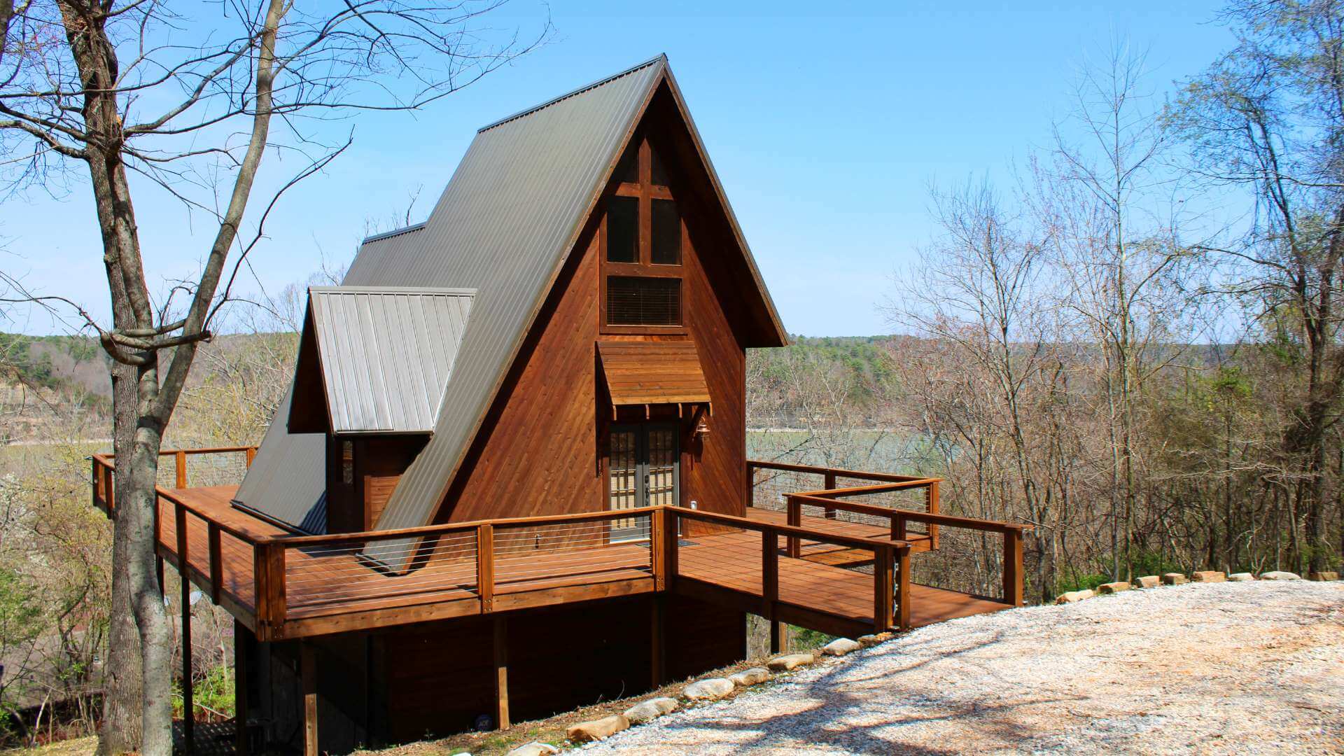 image of an a-frame cabin