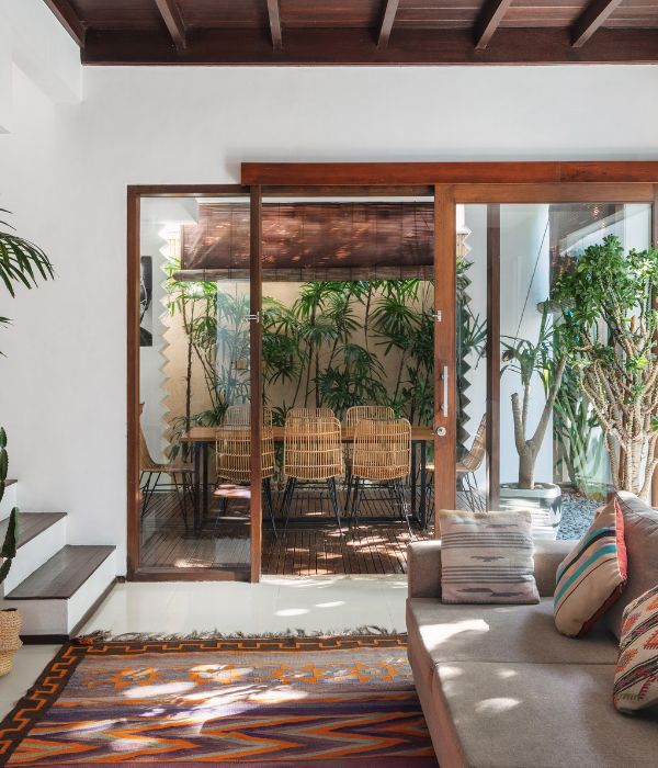 image of living room with ethnic and modern decor